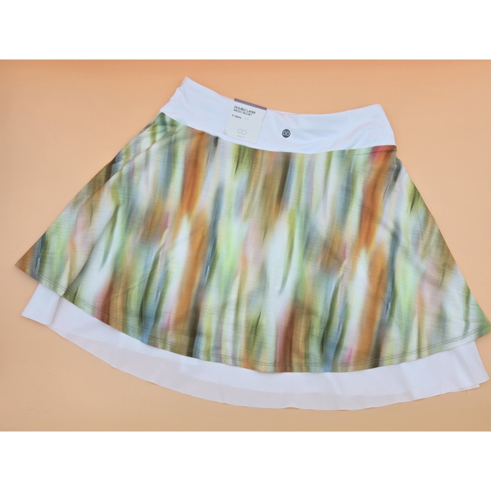 Calia Womens XS Double Layer Mesh Skort Multi Flora Golf Tennis Pockets Stretch